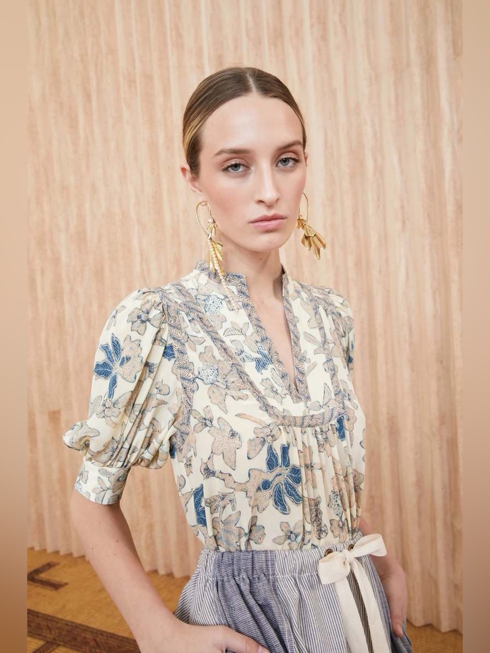 Ulla Johnson Silk Desdra Blouse in Jasmine Floral Print Size 2 Small